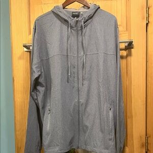 AHead Woman’s Gray Windbreaker Hooded Jacket NWT Sz XXL